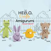 Hello Crafts Pouch Pals - Friends Pack | Blue Amigurumi Crochet Kit