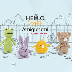 Hello Crafts Pouch Pals - Friends Pack | Blue Amigurumi Crochet Kit