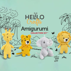 Hello Crafts Pouch Pals - Friends Pack | Green Amigurumi Crochet Kit