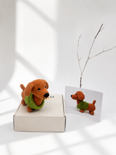 Hello Artisan Box - Cosy Sausage Dog - Light Brown | DIY Crochet Amigurumi Kit