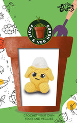Knitty Critters - Fruit & Veg Heads I Banana Split | DIY Amigurumi Crochet Kit