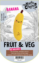 Knitty Critters - Pouch Pals I Banana | DIY Fruit Amigurumi Crochet Kit