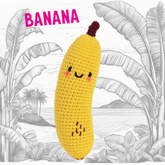 Knitty Critters - Pouch Pals I Banana | DIY Fruit Amigurumi Crochet Kit