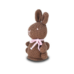 Knitty Critters - Easter - Pink/Brown Chocolate Bunny | DIY Amigurumi Crochet Kit