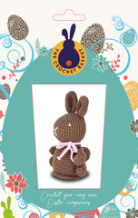 Knitty Critters - Easter - Pink/Brown Chocolate Bunny | DIY Amigurumi Crochet Kit