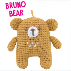 Knitty Critters - Pouch Pals I Bruno Bear | DIY Amigurumi Crochet Kit