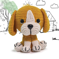 Knitty Critters - Cats & Dogs - Buddy Beagle | DIY Amigurumi Crochet Kit