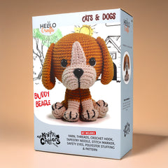 Knitty Critters - Cats & Dogs - Buddy Beagle | DIY Amigurumi Crochet Kit