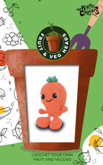 Knitty Critters - Fruit & Veg Heads I Carrot Cake | DIY Amigurumi Crochet Kit