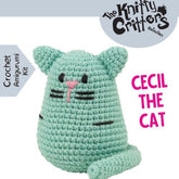 Knitty Critters - Pouch Pals II - Cecil The Cat | DIY Amigurumi Crochet Kit