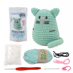 Knitty Critters - Pouch Pals II - Cecil The Cat | DIY Amigurumi Crochet Kit