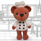 Knitty Critters Bears Chef Kielan | DIY Amigurumi Crochet Kit