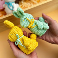 Knitty Critters - Easter - Yellow/Green Chocolate Bunny | DIY Amigurumi Crochet Kit