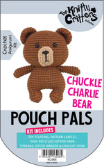 Knitty Critters - Pouch Pals I Chuckle Charlie Bear | DIY Amigurumi Crochet Kit