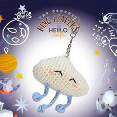 Knitty Critters – Celestial – Cloud | DIY Amigurumi Crochet Keyring Kit