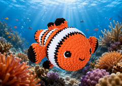 Knitty Critters - Sea Snuggles - Callie Clownfish | DIY Amigurumi Crochet Kit