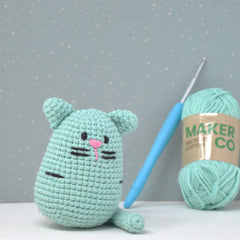 Knitty Critters - Pouch Pals II - Cecil The Cat | DIY Amigurumi Crochet Kit