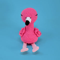 Knitty Critters - Pouch Pals | Felicity Flamingo | DIY Amigurumi Crochet Kit