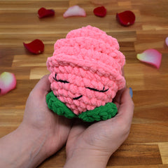 Knitty Critters - Lovies - Red-Pink Rose | DIY Amigurumi Crochet Kit