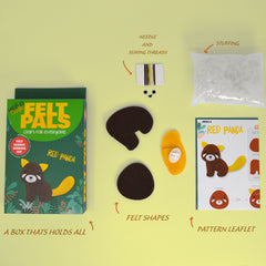 Felt Sewing Kit - Create Your Own Red Panda Felt Pal | Fun and Creative Craft for Kids & Beginners
