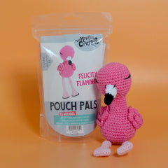 Knitty Critters - Pouch Pals | Felicity Flamingo | DIY Amigurumi Crochet Kit
