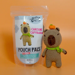 Knitty Critters - Pouch Pals | Caroline Capybara | DIY Amigurumi Crochet Kit