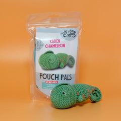 Knitty Critters - Pouch Pals | Karen Chameleon | DIY Amigurumi Crochet Kit