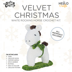 Knitty Critters - Velvet Christmas - Green Rocking Horse | DIY Amigurumi Crochet Kit