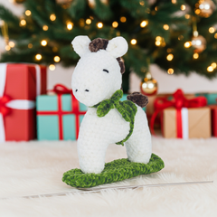 Knitty Critters - Velvet Christmas - Green Rocking Horse | DIY Amigurumi Crochet Kit