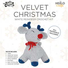 Knitty Critters - Velvet Christmas - Grey Reindeer | DIY Amigurumi Crochet Kit