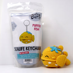 Knitty Critters - Sealife - Puffer Fish | DIY Amigurumi Crochet Keyring Kit