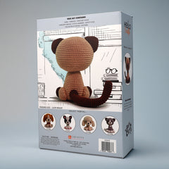 Knitty Critters - Cats & Dogs - Mocha Siamese Cat | DIY Amigurumi Crochet Kit