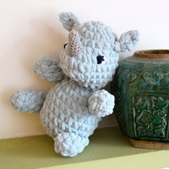 Knitty Critters - Cheeky Chums - Rhino | DIY Amigurumi Crochet Kit