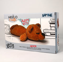 Knitty Critters - Naptime - Sleepy Kitty | DIY Amigurumi Crochet Kit