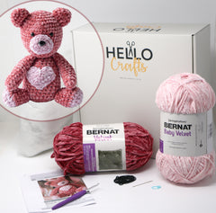 CROCHET KIT - Bernat Velvet Valentine Crochet Bear