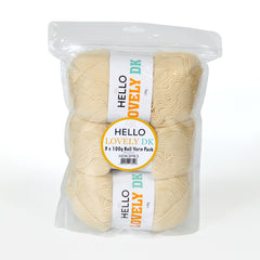 Hello Lovely DK Yarn Pack – 3 x 100g (Ivory)