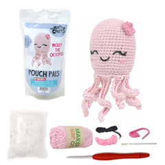 Knitty Critters - Pouch Pals II - Molly The Octopus | DIY Amigurumi Crochet Kit
