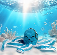 Knitty Critters - Sealife - Octopus | DIY Amigurumi Crochet Keyring Kit