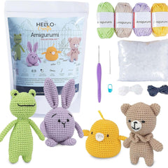 Hello Crafts Pouch Pals - Friends Pack | Blue Amigurumi Crochet Kit