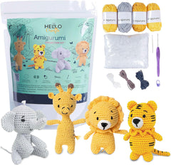 Hello Crafts Pouch Pals - Friends Pack | Green Amigurumi Crochet Kit