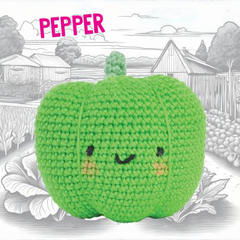 Knitty Critters - Pouch Pals I Pepper | DIY Vegetable Amigurumi Crochet Kit