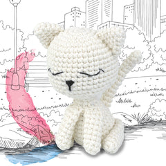 Knitty Critters - Pouch Pals I Nugget The Kitten | DIY Amigurumi Crochet Kit