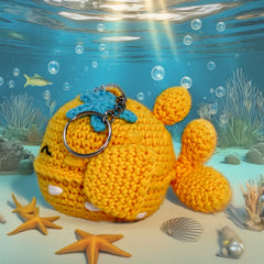 Knitty Critters - Sealife - Puffer Fish | DIY Amigurumi Crochet Keyring Kit