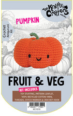 Knitty Critters - Pouch Pals I Pumpkin | DIY Vegetable Amigurumi Crochet Kit