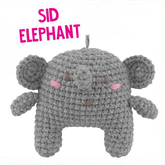 Knitty Critters - Pouch Pals I Sid Elephant | DIY Amigurumi Crochet Kit