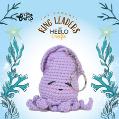 Knitty Critters – Sea Creatures – Squid | DIY Amigurumi Crochet Keyring Kit