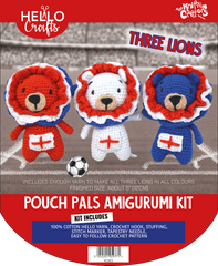 Knitty Critters - Pouch Pals - Three Lions | DIY Amigurumi Crochet Kit