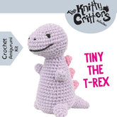 Knitty Critters - Pouch Pals II - Tiny The T-Rex | DIY Amigurumi Crochet Kit