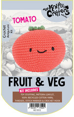 Knitty Critters - Pouch Pals I Tomato | DIY Fruit & Vegetable Amigurumi Crochet Kit