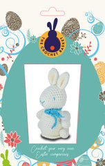 Knitty Critters - Easter - White/Blue Chocolate Bunny | DIY Amigurumi Crochet Kit